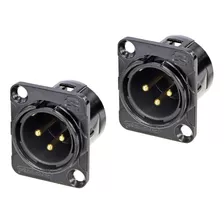 2 Conector Rean Neutrik Xlr Painel Macho 3 Polos Rc3mdlb