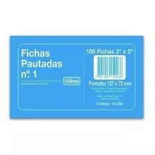 Ficha Pautada Nº1 3x5 Tilibra 500 Fichas 