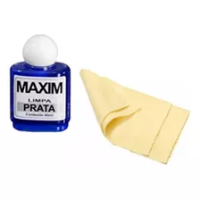 Kit Limpa Prata Maxim 40ml + 3 Flanelas Polimento Original 