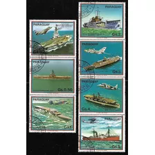 Barcos Portaaviones Serie De 7 Estampillas Paraguay Año 1983