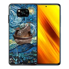 Funda Xiaomi Poco X3 Grogu Noche Estrellada Tpu/pm Baby Yoda