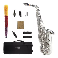 Saxofón Alto Plateado Cora By L. America + Accesorios