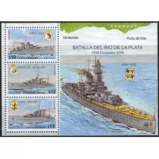 Barcos - Batalla Rio De La Plata - Uruguay - Block Mint