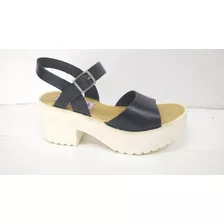 Sandalias De Dama De Cuero (tacos 6 Cm) Art 332