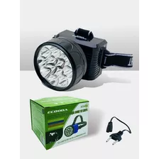 Lanterna Farol De Cabeça 12 Leds Recarregável Caça Ecooda