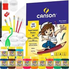 Kit Pintura Infantil Papel Faber Castell Tintas Guache E Mt+