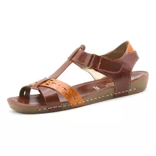 Sandália Flatform Goa Em Couro Crush Rust Mango Andacco