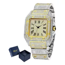 Relojes De Cuarzo Cuadrado Con Diamantes Missfox Para Hombre