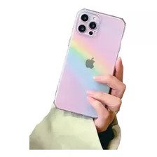 Funda Transparente Con Colores Arcoíris Para Modelos iPhone