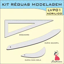 Kit 3 Réguas Modelagem Acrílico Patchwork Scrapbook Fenix