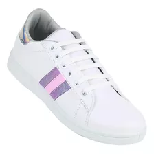 Tenis Mujer Stfashion Blanco 23603603 Tacto Piel