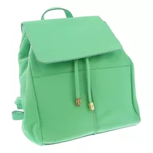 Mochila Pierre Cardin De Piel Verde Clásica Mediana Para Muj