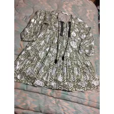 Zara Vestido Para Dama Talla Xs Color Verde-plata