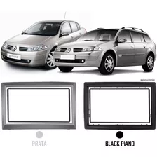 Moldura Painel Dvd Megane Grand Tour 07a12 Prata Black Piano