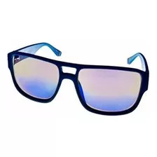 Gafas De Sol - Fila Mens Matte Blue Black Rectangle Plastic