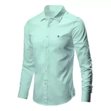 Camisa Social Dudalina Blusão Slim Elastano Liso