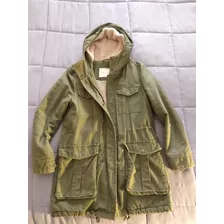 Campera Parka De Mujer, Color Verde, Marca Akiabara, Talle 1