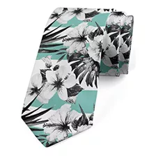 Corbatas Ambesonne - Corbata Floral, Diseño De Flores De Hib