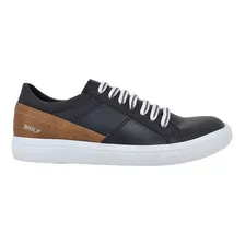 Zapatillas Urbana Cuero Simil Liviana Hombre Wolf 419