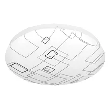 Plafón Redondo Decorativo Cuadros 15 W Led Volteck 43177 Color Blanco