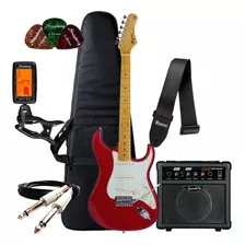 Kit Guitarra Stratocaster Tagima Tg530 + Kit Completo Cubo