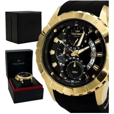 Relógio Technos Masculino Legacy Dourado Preto Cronógrafo Nf