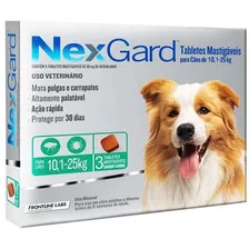 Nexgard 10,1 A 25 Kg Com 3 Tabletes Antipulgas E Carrapatos