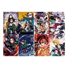 Paquete De 8 Afiches Poster Demon Slayer Kimetsu No Yaiba 