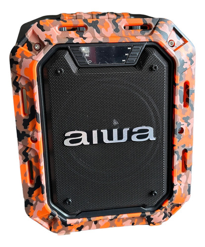 Bocina Bluetooth Recargable Con Micrófono Aiwa Aw 200xplorer Color Naranja