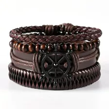 Pulseira Estilo Couro Faixas Proteção Força