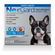 Antipulgas E Carrapatos Nexgard Cães 4 A 10kg - 3 Tablete