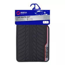 Sparco Alfombra De Goma 4 Piezas Car Mats Rojo