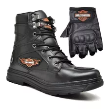 Bota Harley Davidson Motociclista Masculina Mais Luva Harley