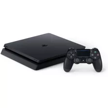 Sony Playstation 4 500gb Slim Preto 1 Controle + Jogos