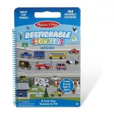 Melissa & Doug Vehiculos Libreta Con Stickers Reutilizables