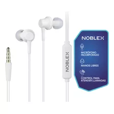 Auriculares In Ear Noblex Hp05wp Con Cable Micrófono Color Blanco