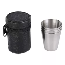 Juego De 5 Copas De Vino De 30/70 Ml Con Funda De Acero Inox