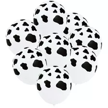 Set Pack 12 Globos Latex Vaca Granja Feliz Cumple