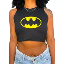 Cropped Regata Batman Super Heroi Dc Comics Feminino