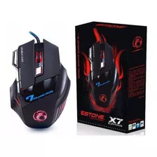 Mouse Gamer Led 2400 Dpi Estone X7 7 Botões Ergonômico 