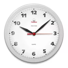Relógio Parede Tradicional Atacado Borda Branco 24cm