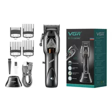 Maquina Para Corte De Cabelo Vgr V-653 -9.000 Rpm S/ Fio Cor Preto 110v/220v