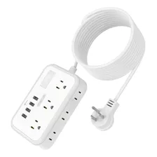 Enchufe Inteligente Marca Ntonpower/6 Tomas/4 Usb/blanc/15ft