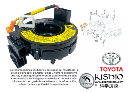 Pista Del Resorte Reloj Del Volante Lexus Rx330 04-06 Foto 3