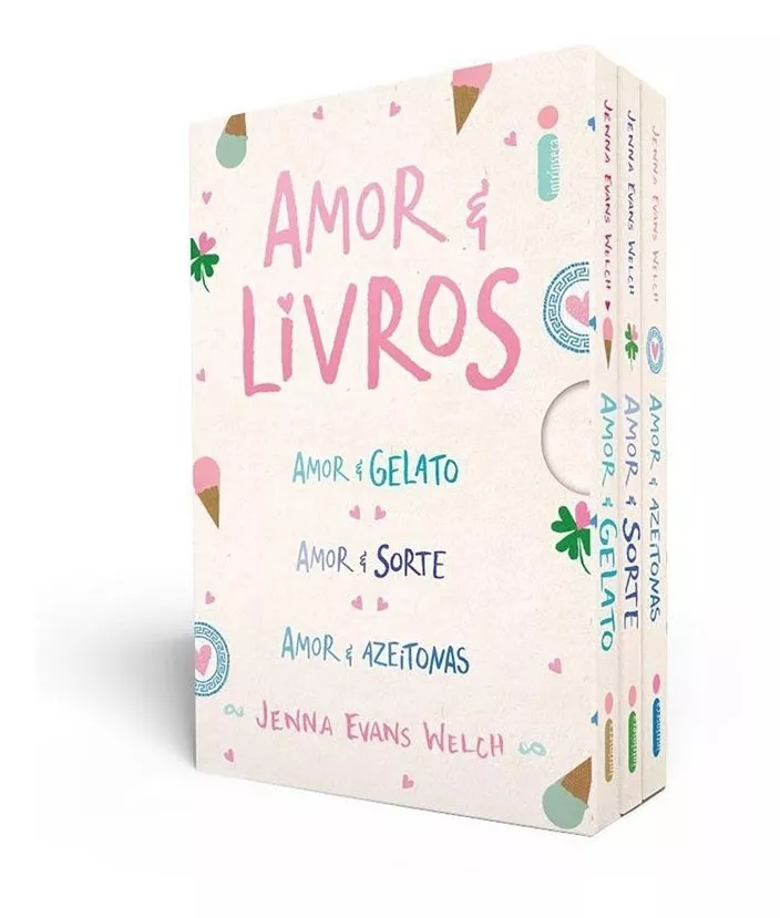 Box Coleção Amor & Livros Gelato+sorte+azeitonas -3 Livros