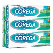 Creme Fixador Ultra Corega Creme Menta 40g 3 Unidades