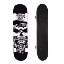 Skate Premium Profesional Con Calaveras Blanco Y Negro