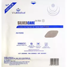 Curativo Silvercare Alginato Cálcio Com Prata 10x10cm Cx.10