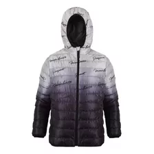 Campera Inflable De Hombre Estampada En Degradé De Grises