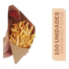 100 Estuches Para Papas Fritas Grandes /cono Papas Fritas M